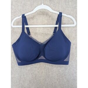 HONEYLOVE Sculpting Support Bra Navy Blue Mesh Inset Wirefree Size 1X